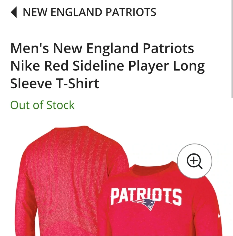 Nike NFL New England Patriots Sideline long sleeve, size med. UNISEX